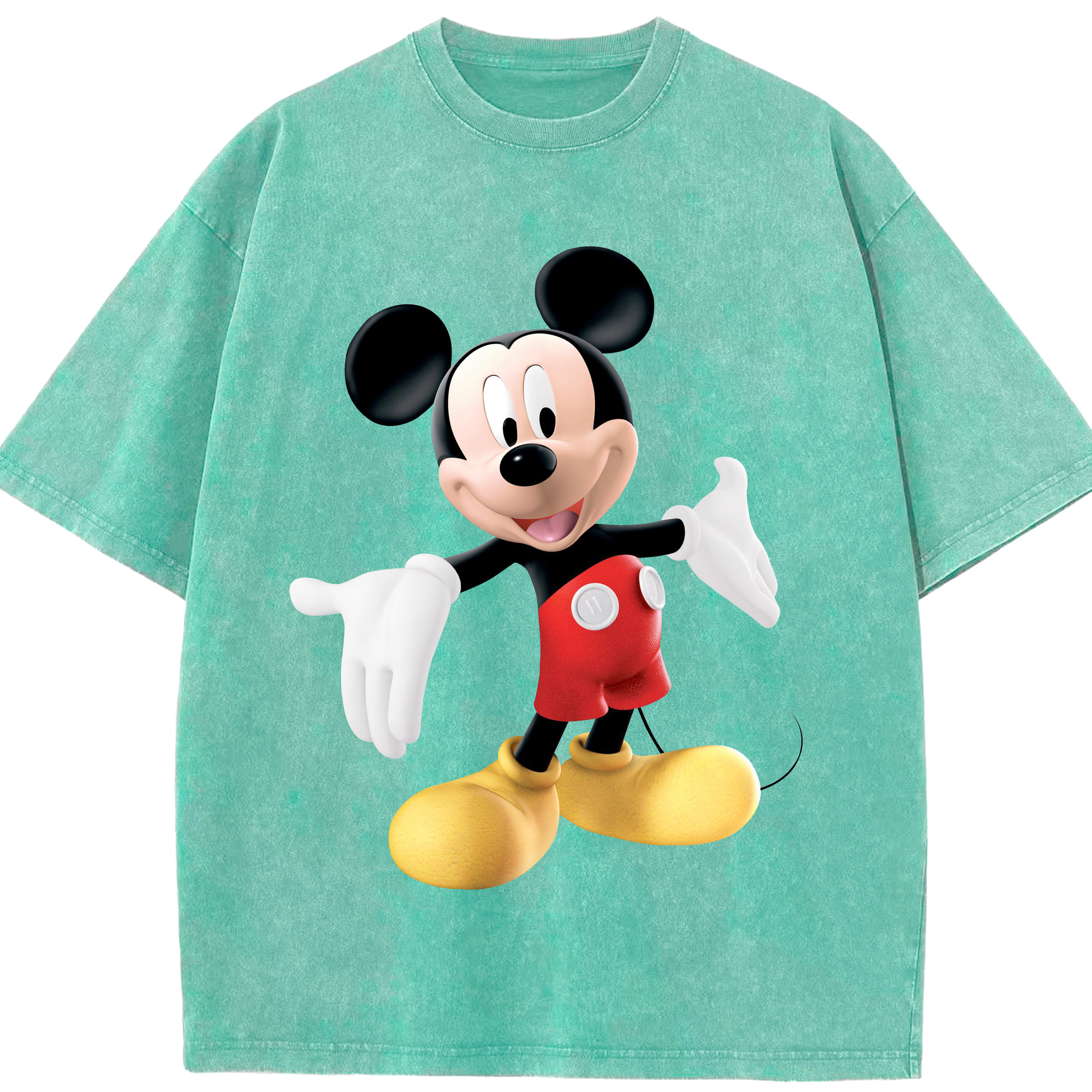 （画像用） ミッキーマウス Mickey Mouse 綿100% ヴィンテージ風 半袖Tシャツ（フロントプリント）